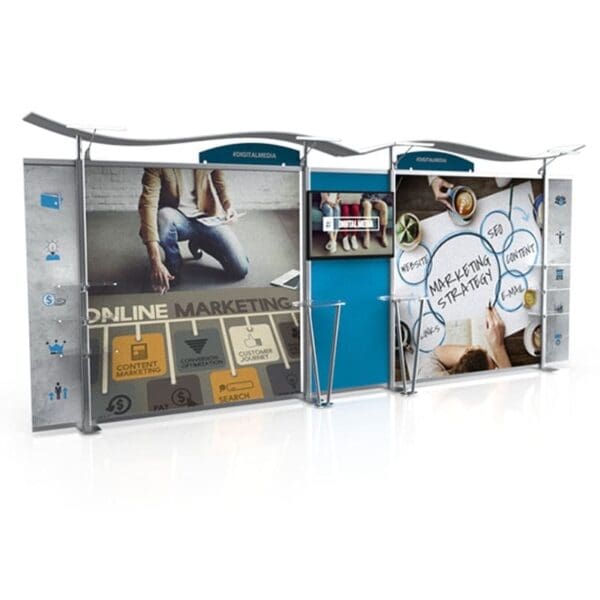 20ft Timberline Modular Display w/Wave Top & Straight Fabric Sides